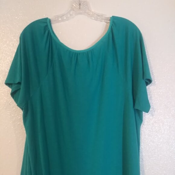 Just My size Women's size 2XL eco teal chiffon trim tunic top - Picture 5 of 13
